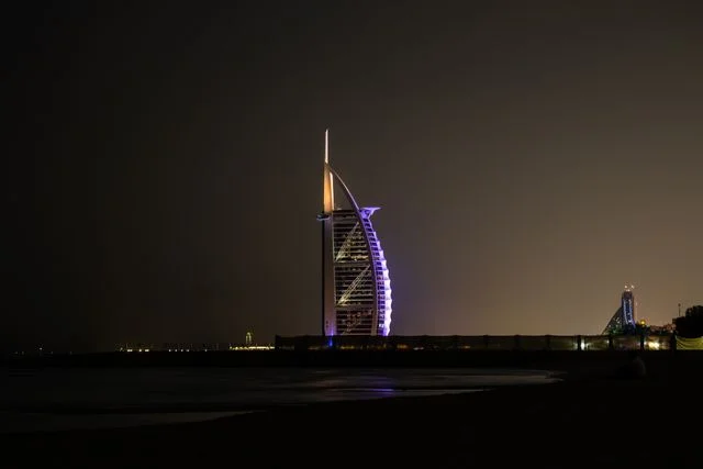 Dubai night beach