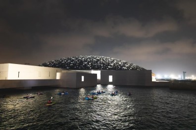 Kayaking Under a Full Moon at Louvre Abu Dhabi