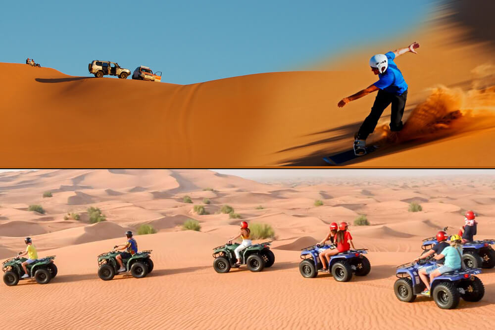 Morning Dune Bashing In Red Dunes With Camel Ride And Sand Boarding And Quad Biking