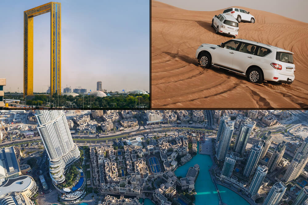 Dubai Sightseeing City Tour + Dubai Frame + Desert Safari with (BBQ Buffet) Dinner