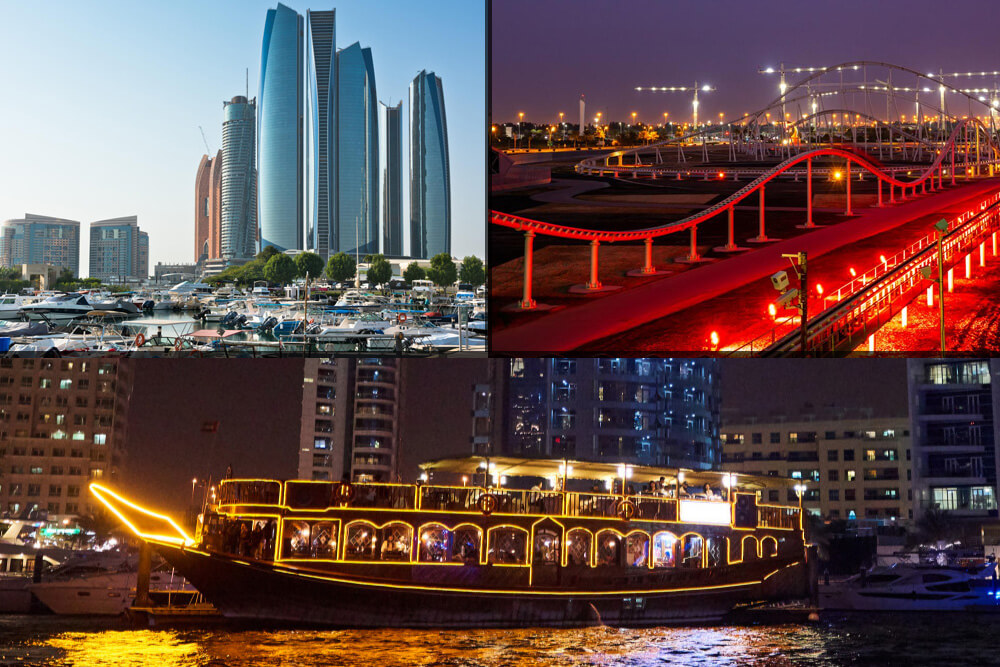 Abu Dhabi City Tour + Ferrari Park + Dhow Dinner (BBQ Buffet) Cruise